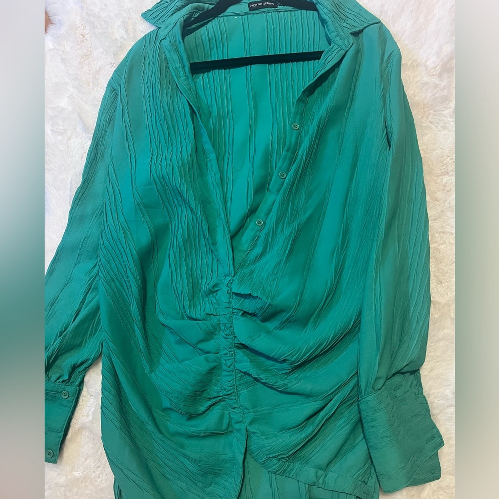 Green slip dress from Pretty Little Thing. Worn once